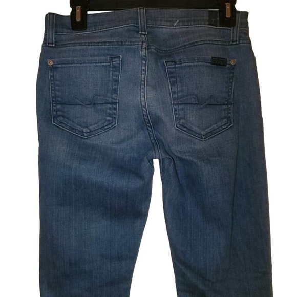 7 For All Mankind Jeans Roxanne Slim Straight Mid Rise Blue 27 - Picture 3 of 4